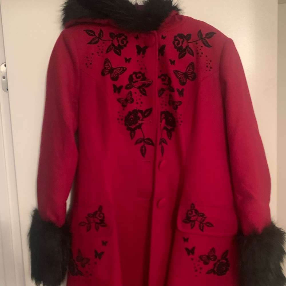 Red hell bunny coat.